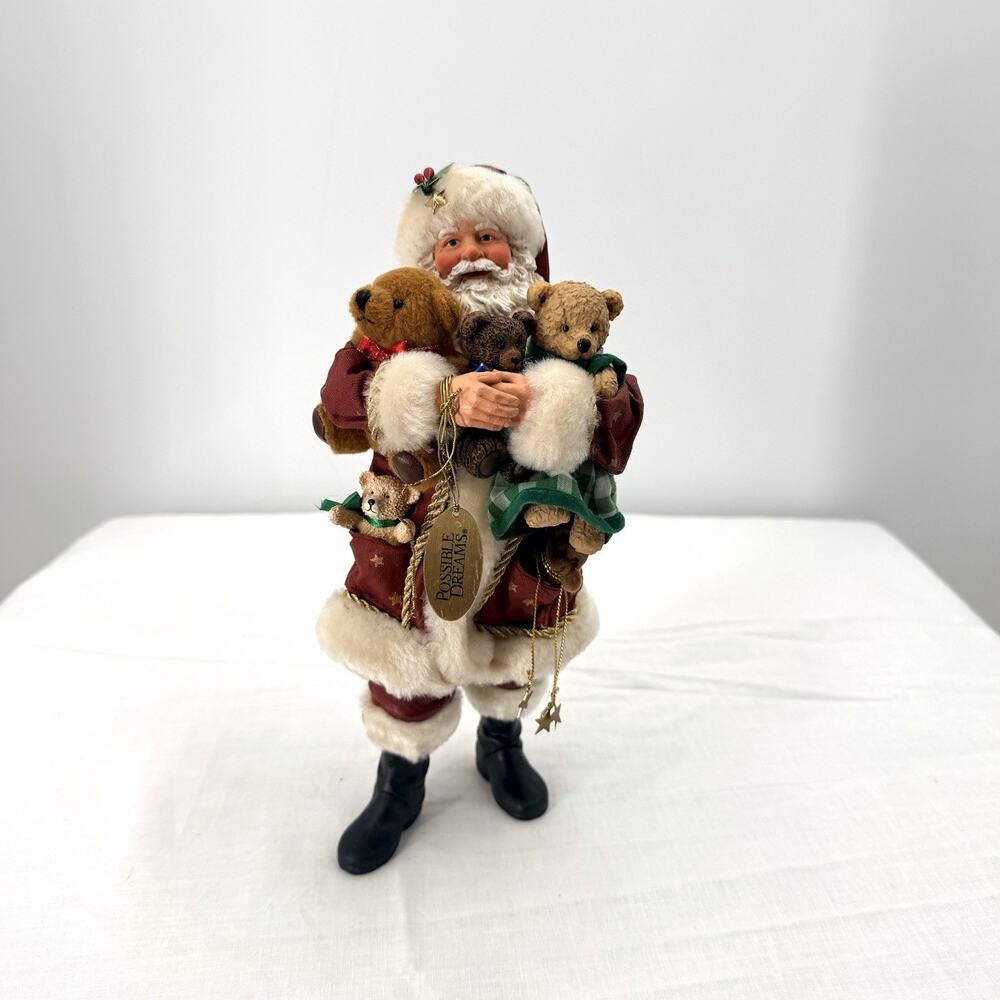 Vintage Possible Dreams Clothtique Santa Claus Teddy Figurine An Armful of Love - Picture 3 of 12